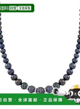 自营 Ross-Simons 5-11.5 毫米渐变黑色养殖珍珠项链，带。钻石和