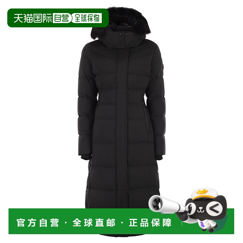自营moose knucklesJocada-带兜帽的长款羽绒服-黑色 美国奥莱直