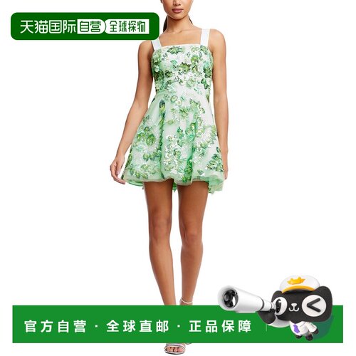 自营Dress The Population Aurelia Fit & Flare Dress - green
