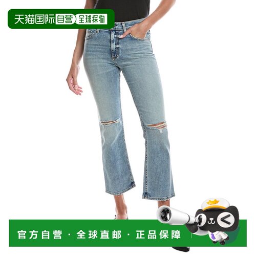 自营ASKK NY High Rise Crop Boot Cut Jean - blue 美国奥莱直发