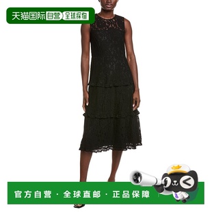 自营Anne Klein Tiered Lace Midi Dress - black 美国奥莱直发
