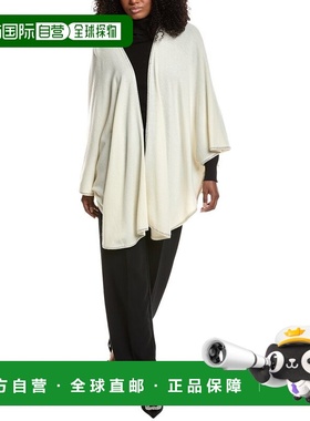 自营sofiacashmere Knit Wool & Cashmere-Blend Cape - white 美