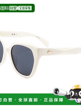 自营 rag & boneRag&Bone女式54毫米白色太阳镜-白色 美国奥莱直