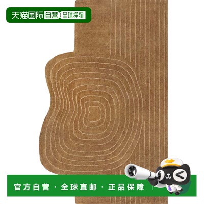 自营jonathan y复古波西米亚抽象条纹手工编织羊毛浅棕色/米色 4