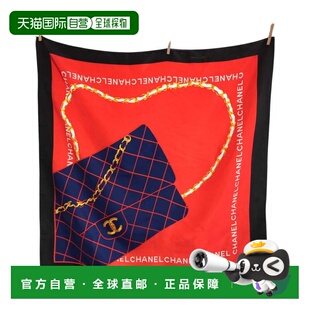 自营Chanel Pre navy Scarf black Silk Color Navy Owned