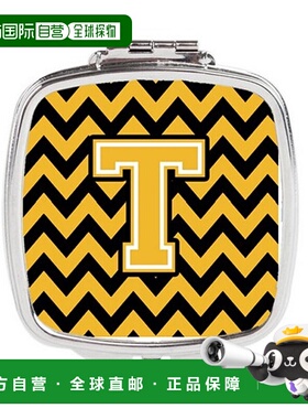 自营 Carolines Treasures CJ1053-TSCM 字母 T 雪佛龙黑色正品