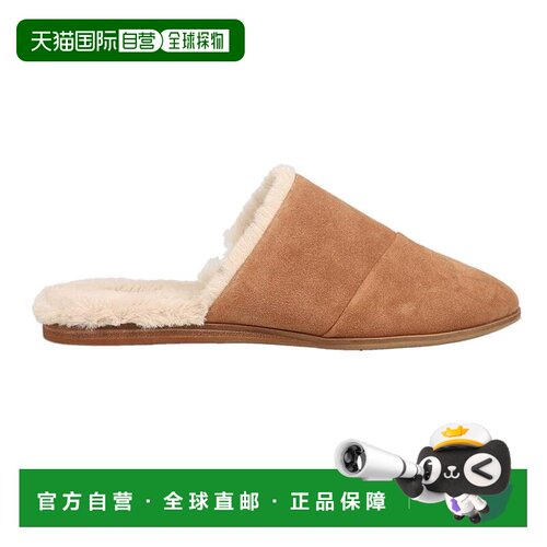 TOMS Jade Mules 女士人字拖拖鞋 棕色人造皮草 舒适平底设计 适