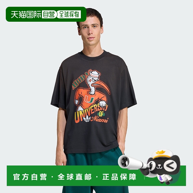 自营Men's adidas Miami Hurricanes Originals Graphic Tee - bl