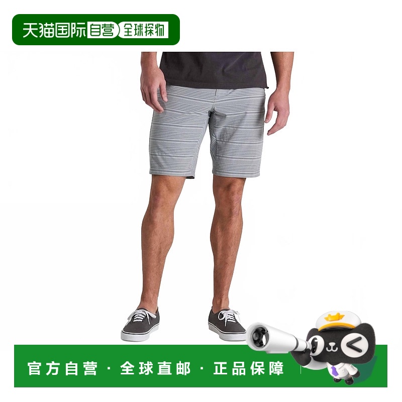 自营 kuhl男式混凝土灰色条纹立领短裤-混凝土灰色条纹 美国奥莱