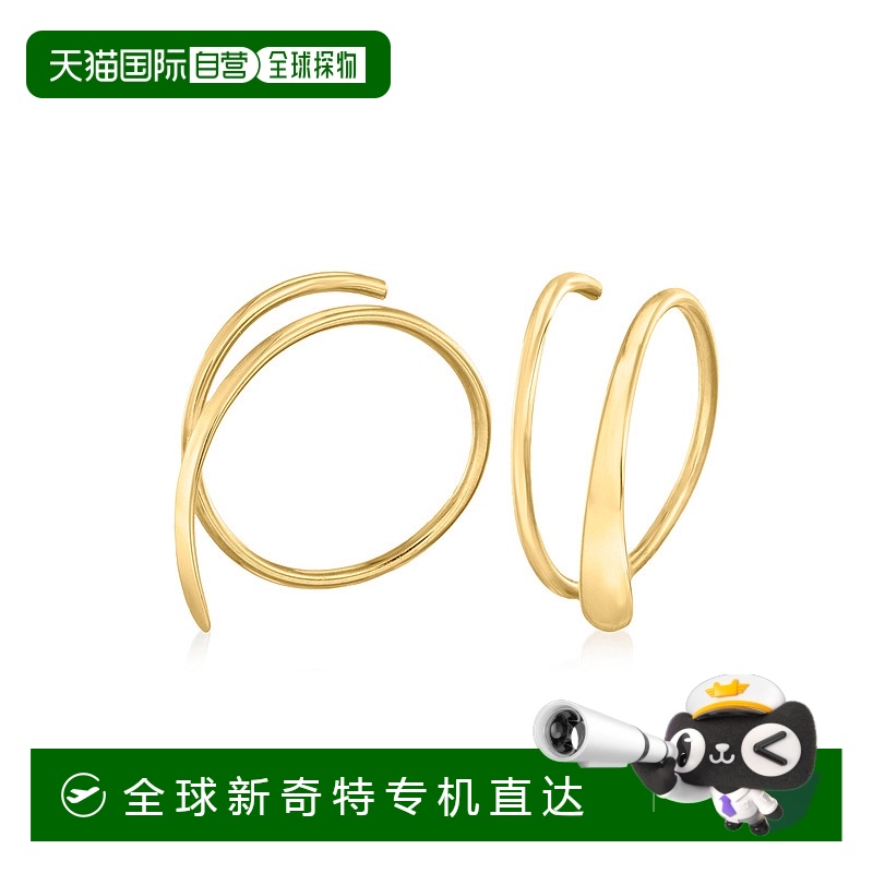 自营 Ross-Simons 14kt 黄金 Endless Teardrop Wire Threader 耳