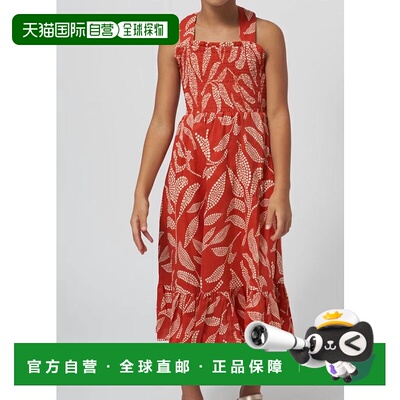 自营mayoralGirls' Printed Midi Dress In Orange - orange 美国