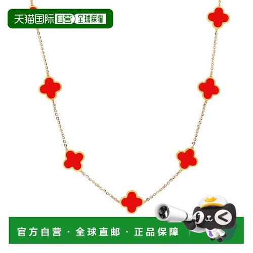 自营 the lovery小号珊瑚三叶草项链 - 珊瑚 美国奥莱直发吊坠