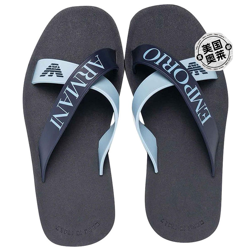 armaninavy logo cross over strap sandals - blue 【美国奥莱】
