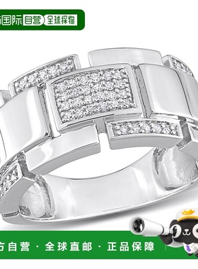 自营 925 纯银 Mimi & Max 1/4 克拉 TW 钻石男士戒指 - 白色 美
