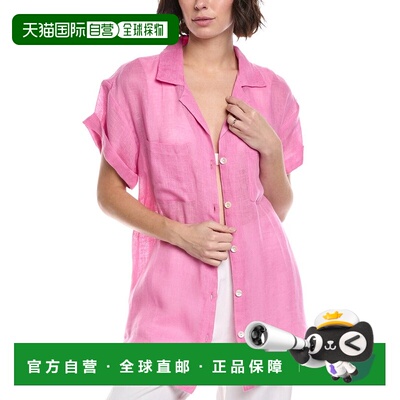 自营Vitamin A Playa Pocket Linen Blouse - pink 美国奥莱直发
