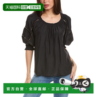 美国直发奥莱性感泡泡袖 自营Ramy 黑色 上衣 Brook Munroe