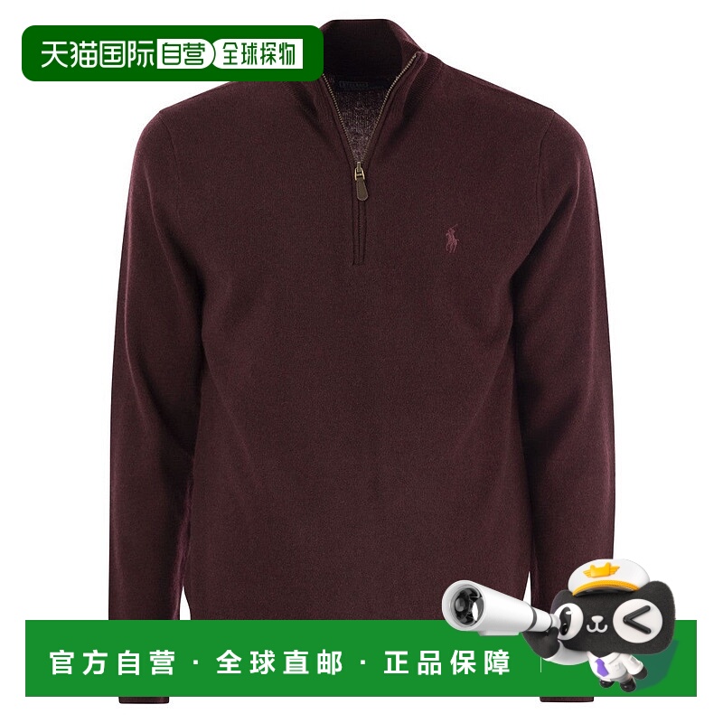 自营polo ralph laurenWool Pullover With Half Zip - black 美