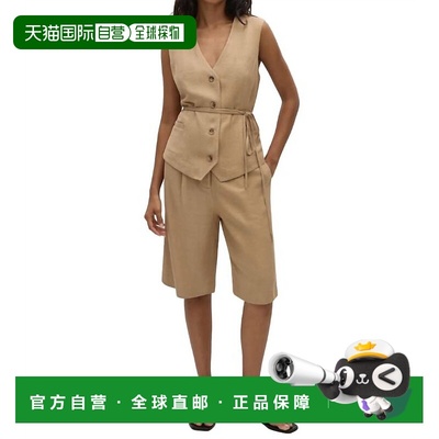 自营faithfull the brandEva Cinched Waist Vest In Sahara - sa