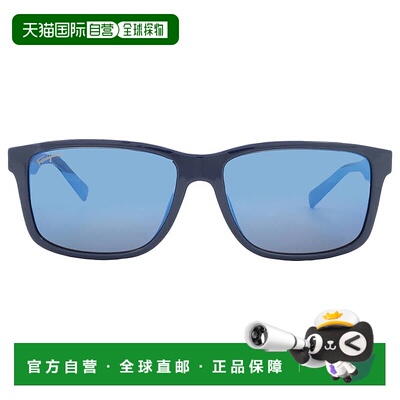 自营Salvatore Ferragamo Blue Rectangular Men's Sunglasses SF