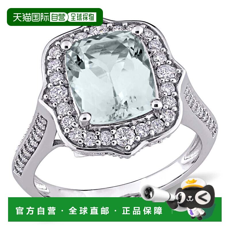自营Mimi & Max 3 1/2ct TGW Aquamarine 5/8ct TW Diamond Vinta