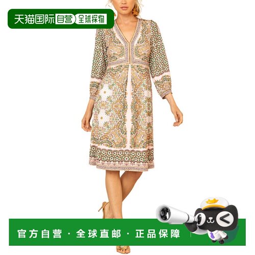 自营Hale Bob Kaydence Midi Dress - pink 美国奥莱直发
