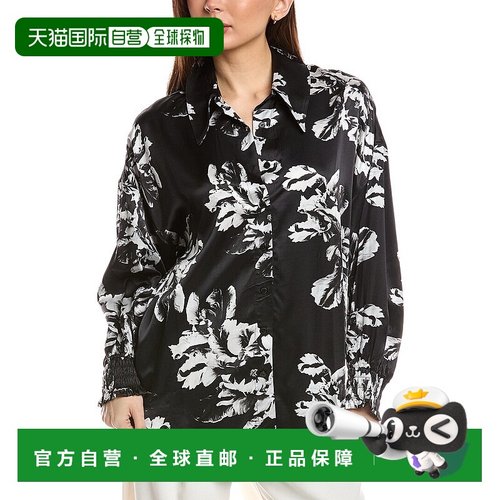 自营 all saintsAllSaints Charli真丝混纺衬衫-黑色 美国奥莱直