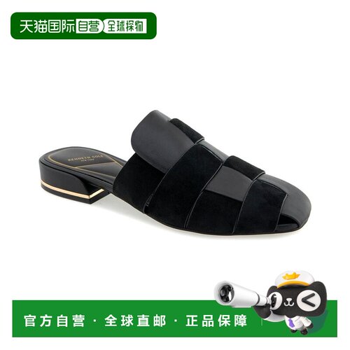 自营Kenneth Cole New York  Faina Leather Flats - black leath