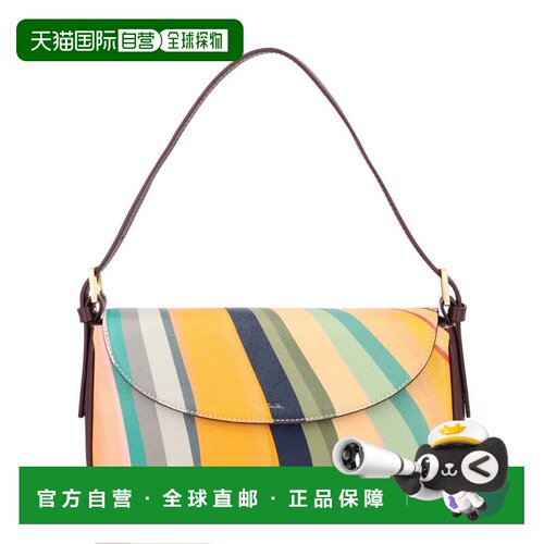 自营paul smithDark Brown Swirl Pattern Leather Shoulder Bag