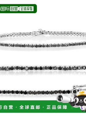 自营 vir jewels2 cttw 黑色钻石网球手链 .925 纯银带铑 7.5 英