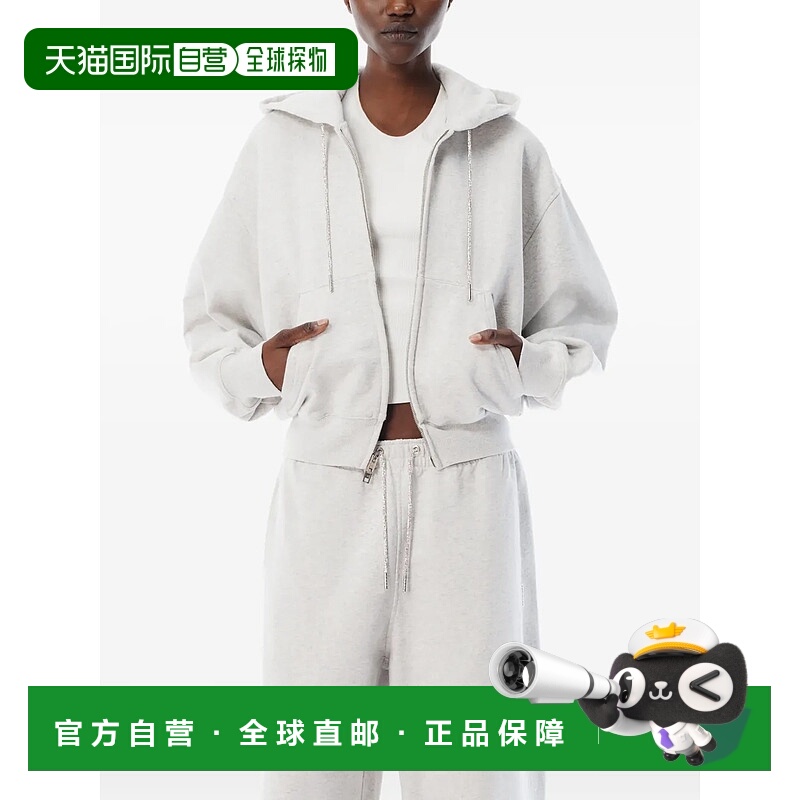 美国直邮ALEXANDER WANG - Women Zip Up Rhinestone Drawcord Ho