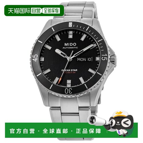 自营 Mido Ocean Star 200黑色表盘钢制男式手表M026.430.11.01.0