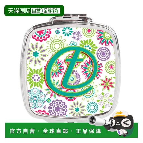 自营Carolines Treasures CJ2011-TSCM 字母 T 花朵粉红色蓝正品