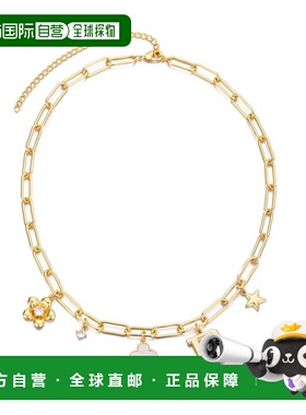 自营adornia14k Yellow Gold Plated Initial Chunky Charm Neckl