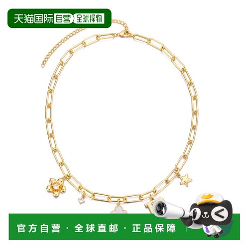 自营adornia14k Yellow Gold Plated Initial Chunky Charm Neckl