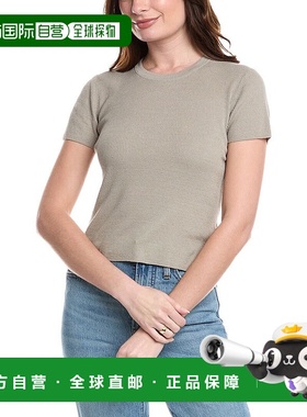 自营 James Perse 弹力亚麻混纺 T 恤 - 灰色 美国奥莱直发