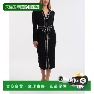 Tracy女式 黑色 纽扣前襟长款 撞色尖头 美国奥 连衣裙 自营Ellen
