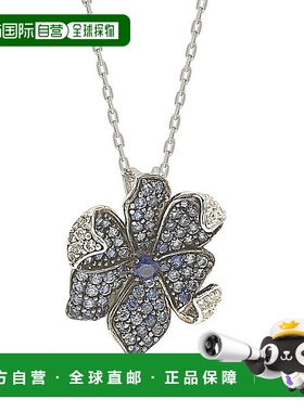 自营 925 纯银小花吊坠 Suzy Levian 蓝宝石和钻石配饰 - 蓝色 美