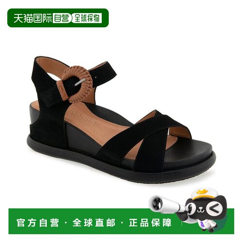 美国直邮自营Gentle Souls Jaylee麂皮凉鞋-黑色麂皮 美国奥莱直