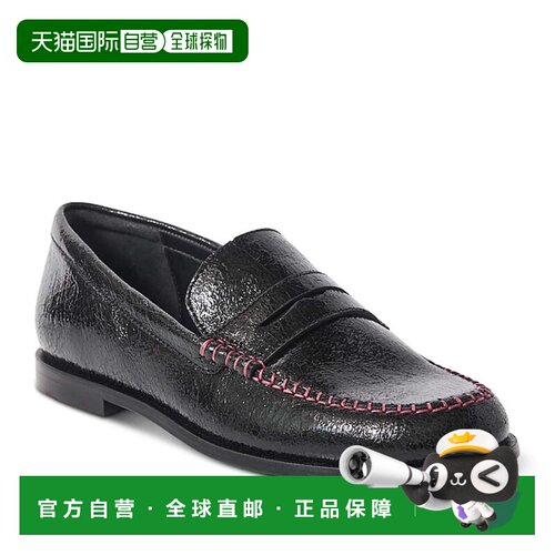 自营free people自由人毛毯针便士便鞋女士8.5m黑色皮鞋Hawk2735-