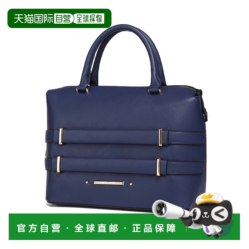 自营mia k collectionMia K的Leila女式手提包-海军蓝 美国奥莱直