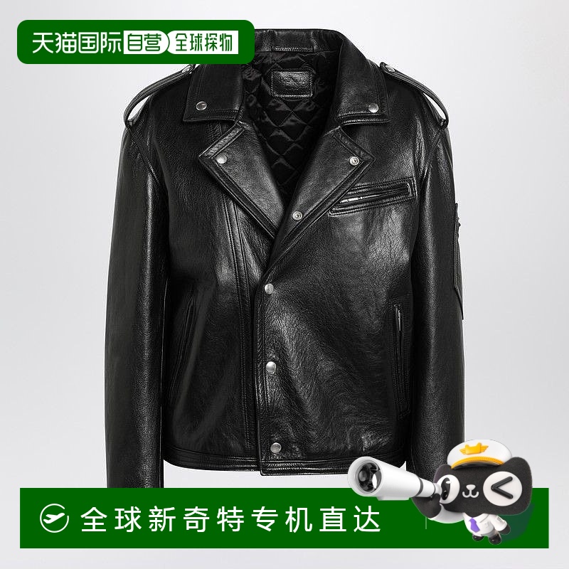 1h可退 香港直邮潮奢 Prada 普拉达 女士 黑色皮革夹克 58A207OOO