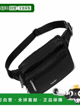 自营baggallini Securtex Anti-Theft Belt Bag Sling - black 美