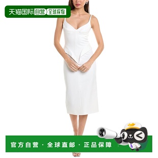 白色 Ochs 中长连衣裙 美国奥莱直发 Gia 自营