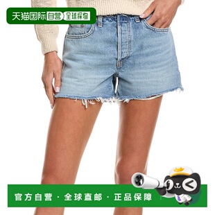 自营 redoneRE/DONE Raw Waist Indigo High-Rise Short - blue