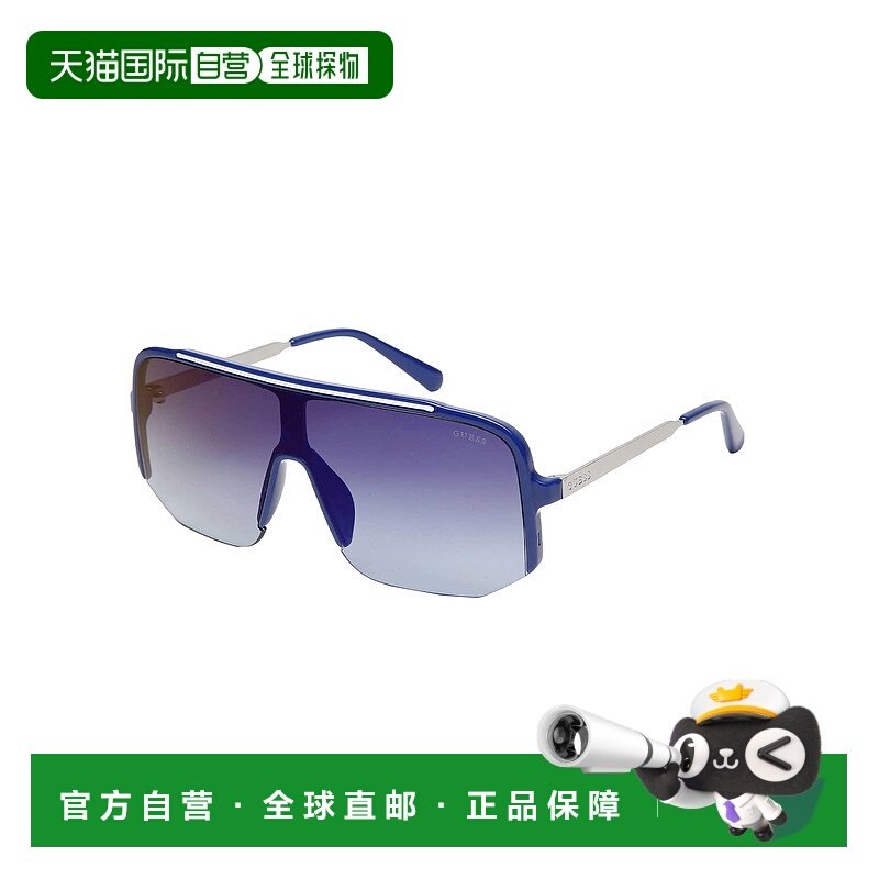 自营 guess金属护盾太阳镜-蓝色 美国奥莱直发防紫外线户外边框