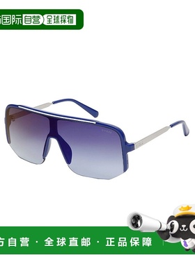 自营 guess金属护盾太阳镜-蓝色 美国奥莱直发防紫外线户外边框