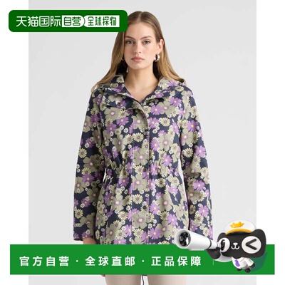自营NVLT Women’s Mid Length Rain Jacket - navy floral 美国