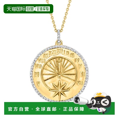自营Ross-Simons Diamond Sundial Pendant Necklace in 18kt Gol