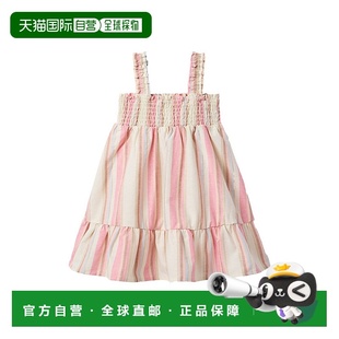 多色 jackJanie和Jack条纹亚麻混纺烟熏连衣裙 美 and 自营janie