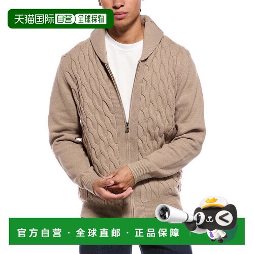 美国直邮自营weatherproof vintage防风雨复古披肩领电缆开衫-棕
